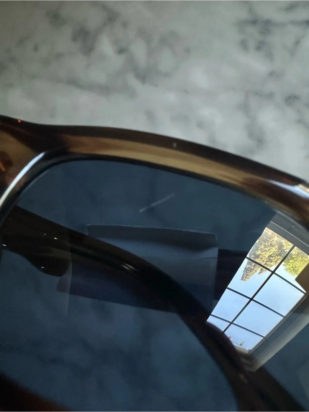 Burberry Brown Tortoiseshell Frame Sunglasses with Blue Lenses